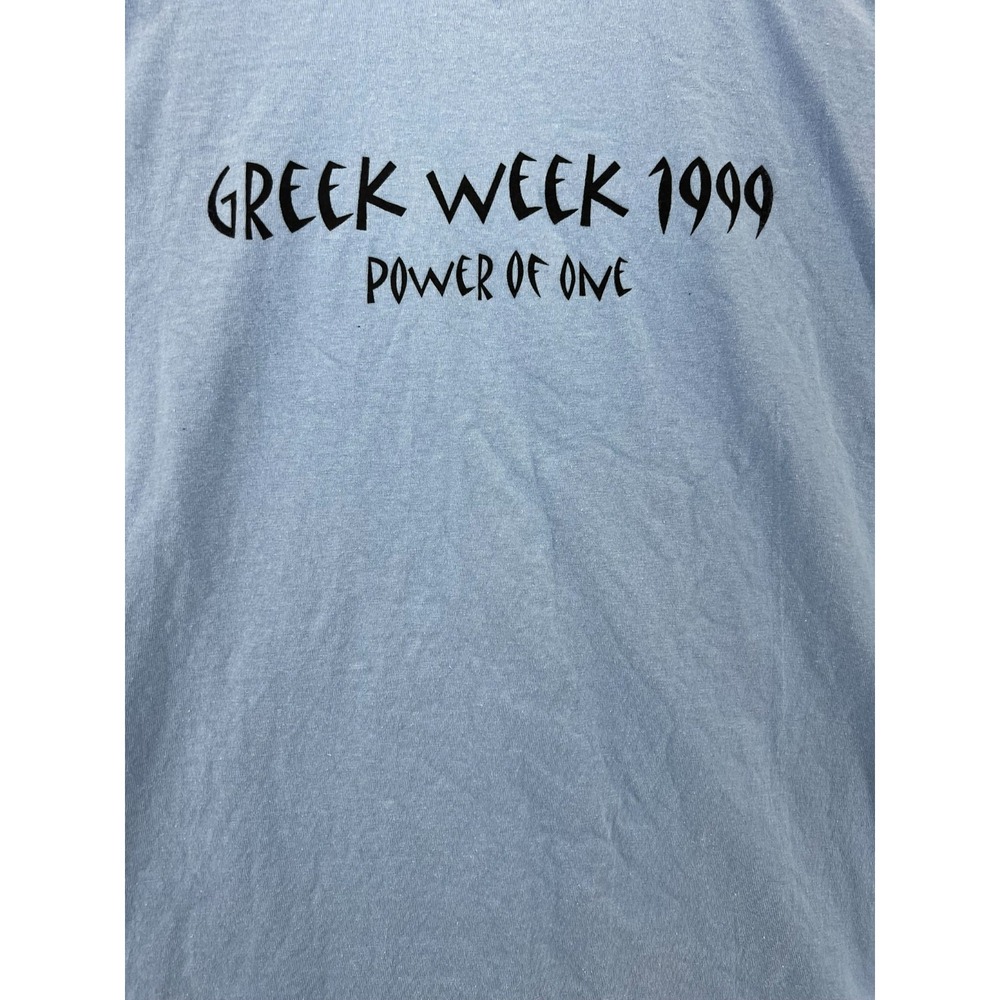 VTG Hanes Beefy Greek Week 1999 Power of One T Shirt‎ Adult Large Blue Y2k